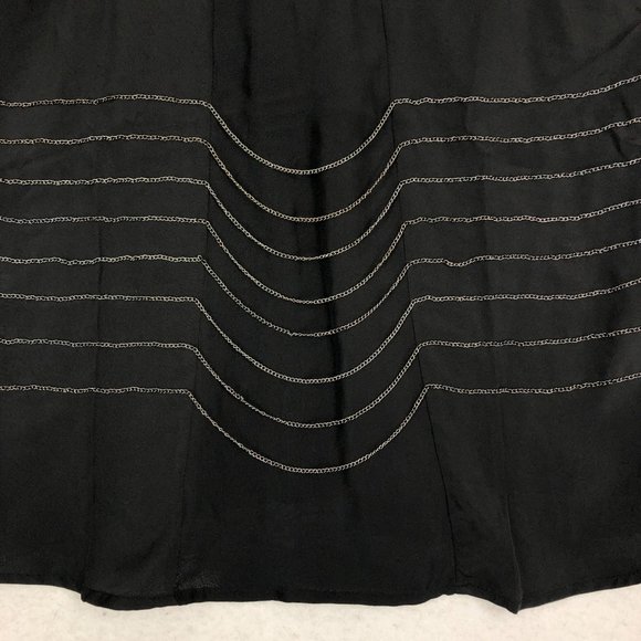 Line & Dot Revolve Women's Medium Black Chain Detail Sleeveless Crepe Blouse - Picture 4 of 10